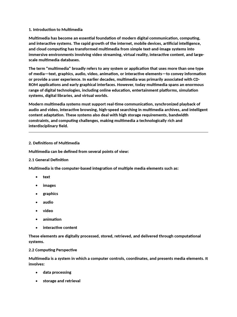 Understanding Multimedia Systems | PDF | Multimedia | Metadata