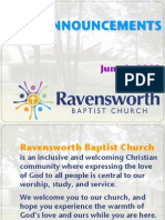 Ravensworth Baptist Church Announcements, 6/3/12