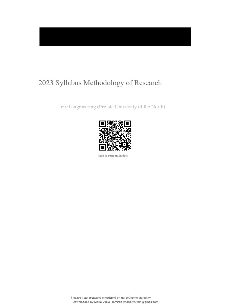 2023 Research Methodology Syllabus | PDF | Methodology | Procedural ...