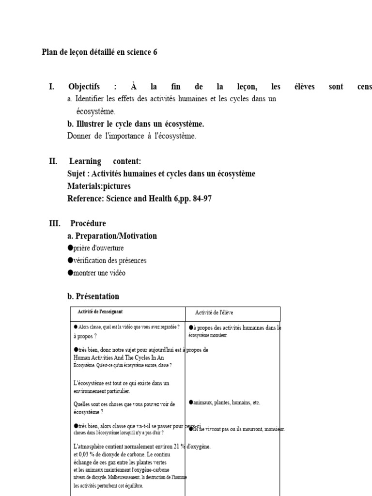 Activités humaines et écosystèmes en 6e | PDF | Changement climatique ...