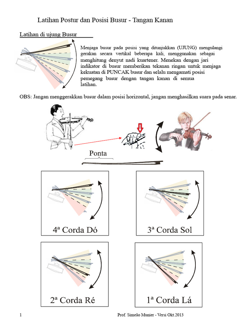 Latihan Postur Dan Posisi Busur - Biola | PDF