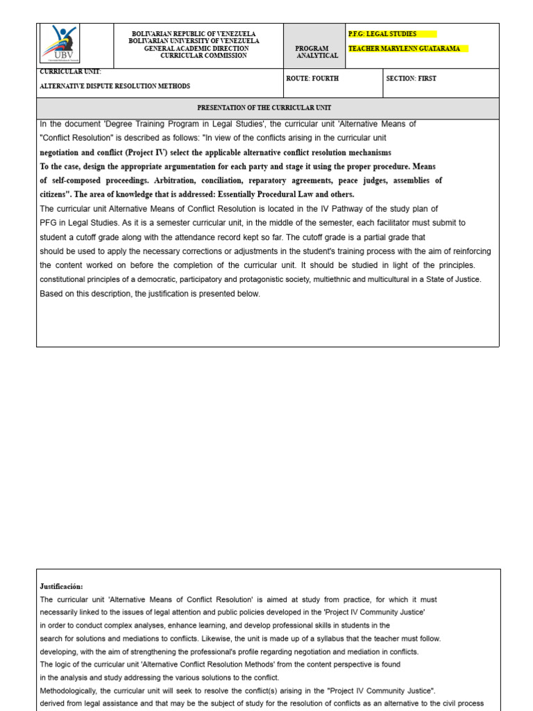 Alternative Conflict Resolution Methods | PDF | Mediation | Conflict ...