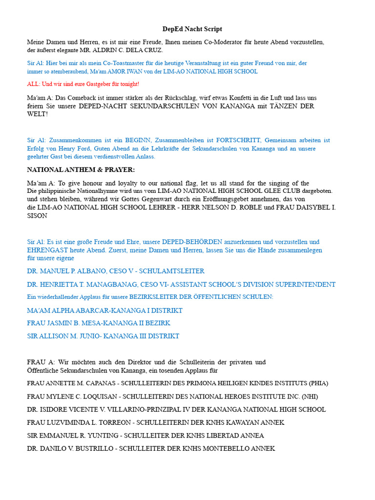 DepEd Nacht Skript 2 | PDF