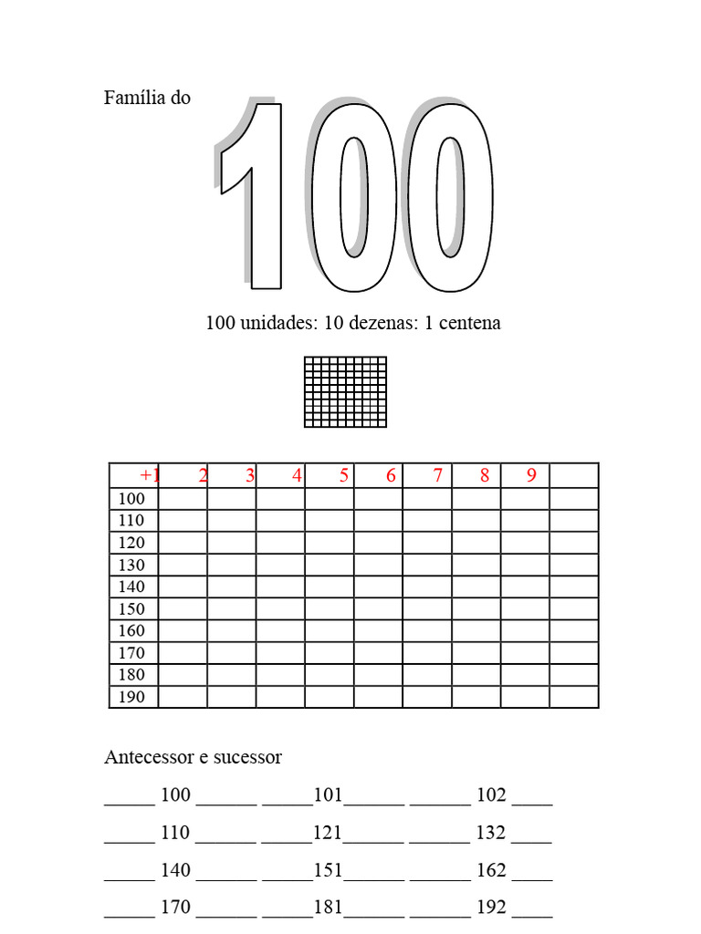 Famílias de Números 100-999 | PDF