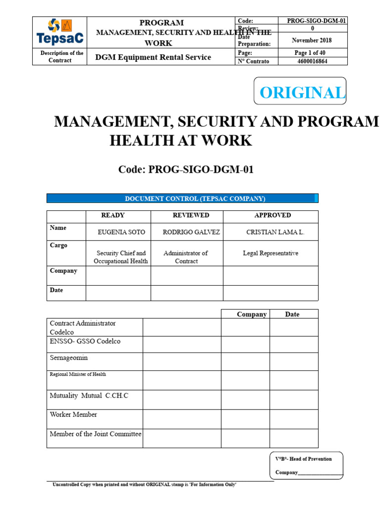 01 SST Program 2018 TEPSAC Rev 0 | PDF | Occupational Safety And Health ...