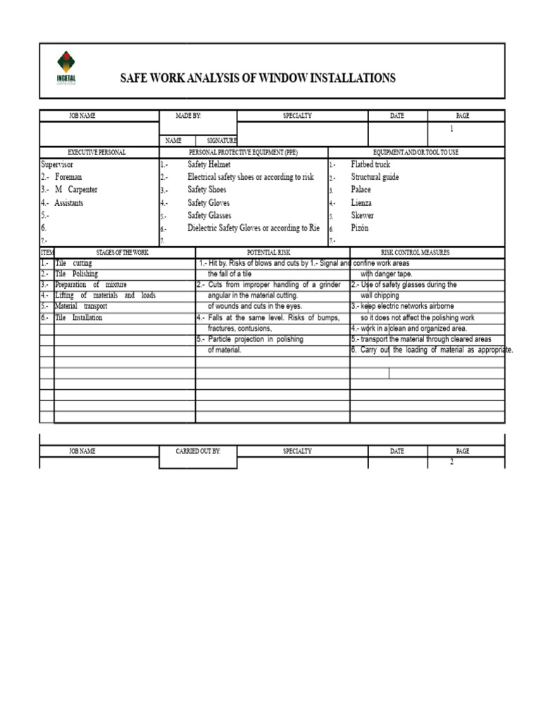 AST - Installation of Windows Risk Prevention Chile | PDF | Personal ...