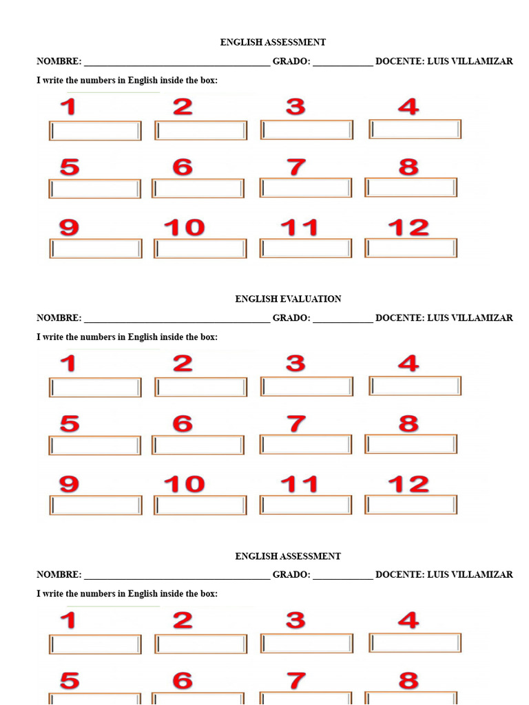 evaluation numbers in English | PDF