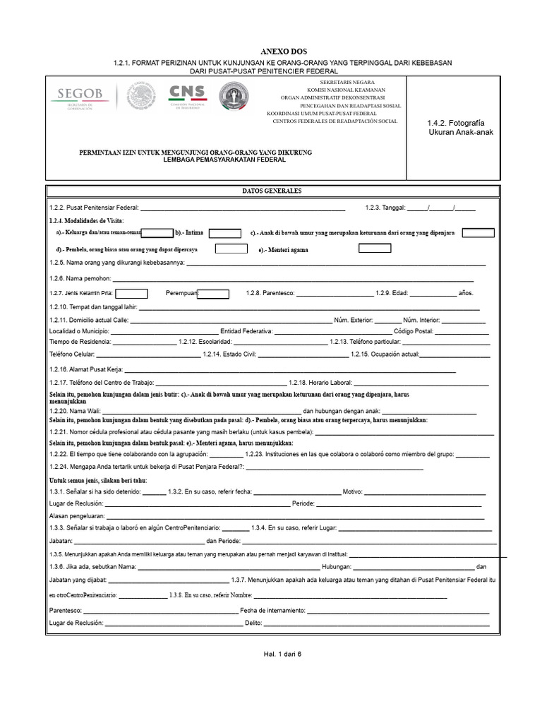 Format Resmi Untuk Memulai Permohonan Kunjungan Dengan PPL Di Pusat ...