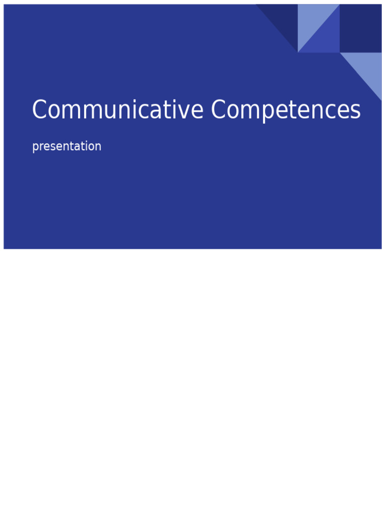 Understanding Communicative Competence | PDF | Linguistics | Communication