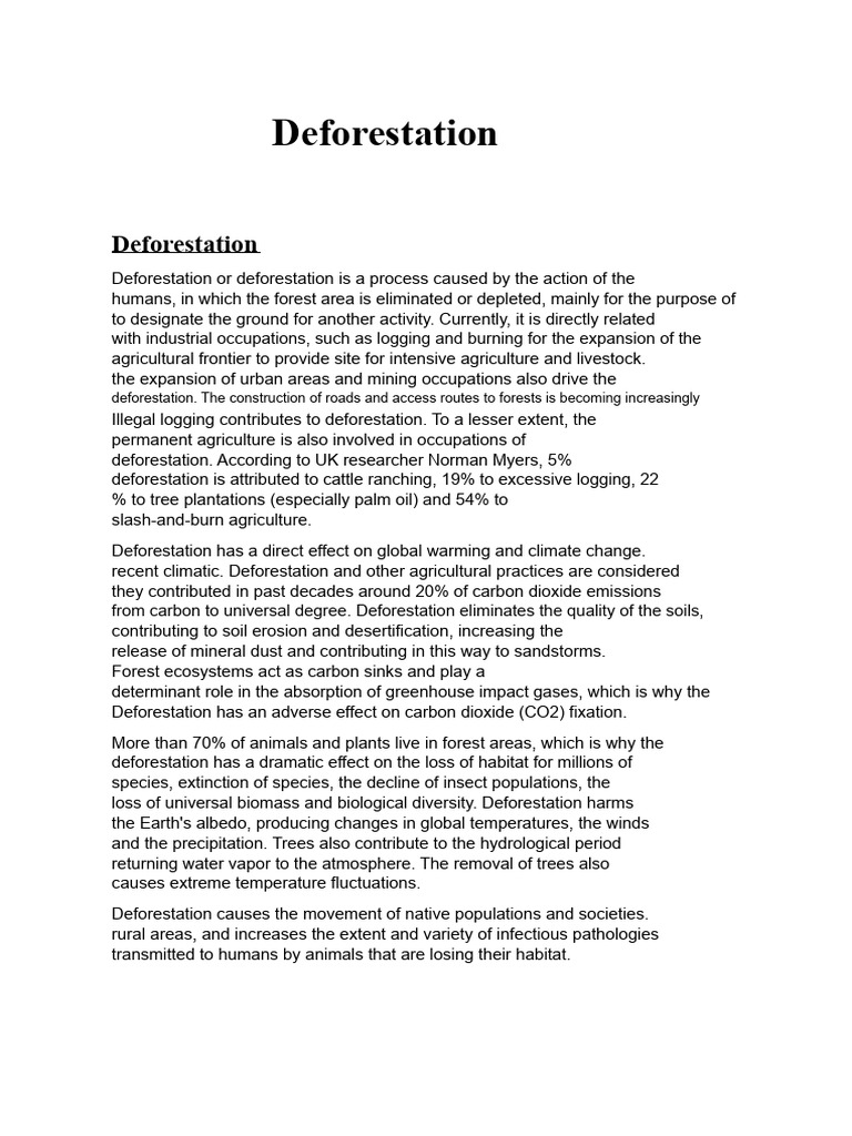 Impact and Causes of Deforestation | PDF | Deforestation | Agriculture