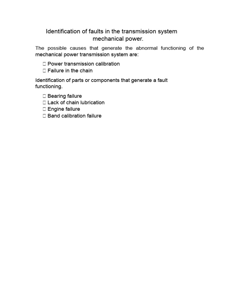 Identification of Failures in The Mechanical Power Transmission System ...