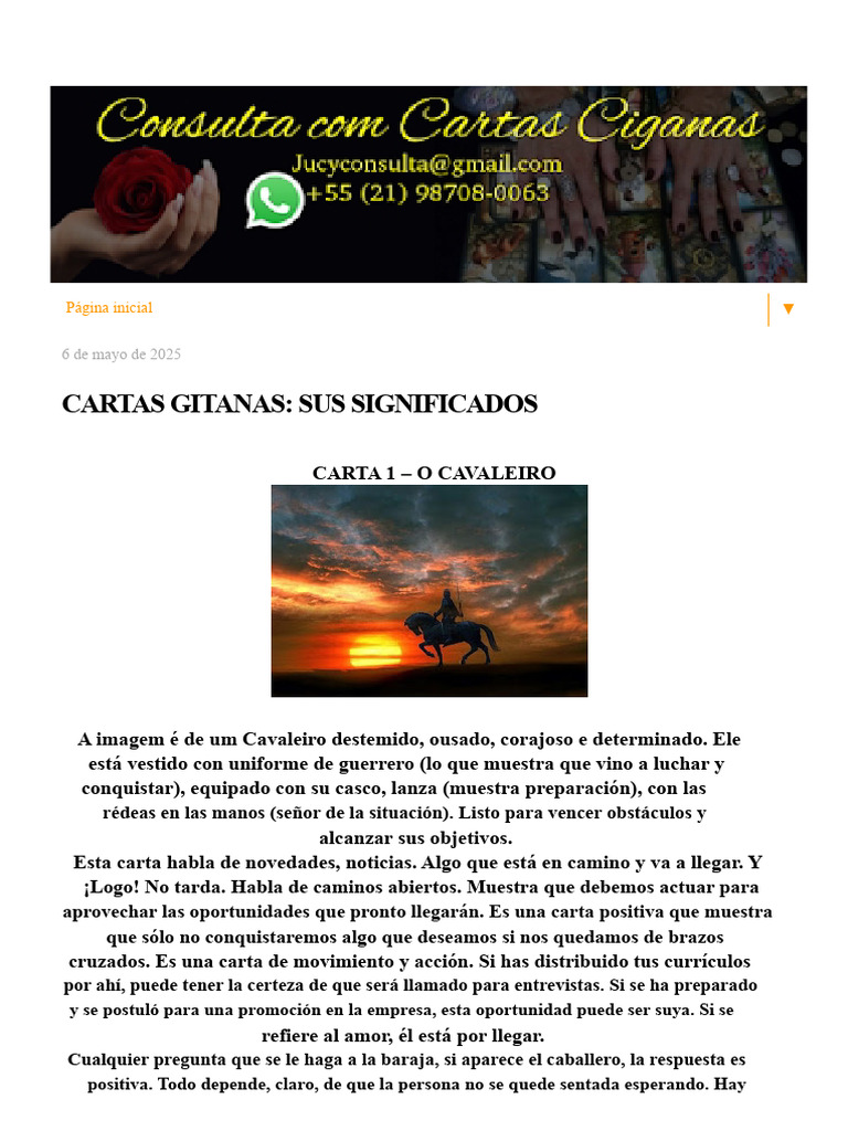 Cartas Gitanas Cartas Gitanas Sus Significados-1 | PDF | Amor | Mente