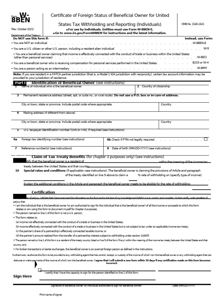 fw8ben | PDF | Taxes | Government Finances