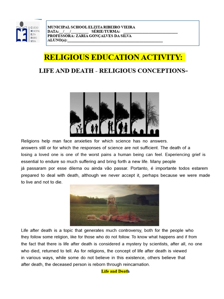Religion Activity The View of Death in Other Religions | PDF