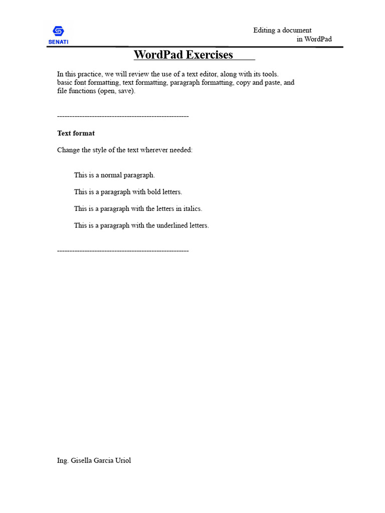 Wordpad Exercise | PDF | Graphic Design | Typefaces