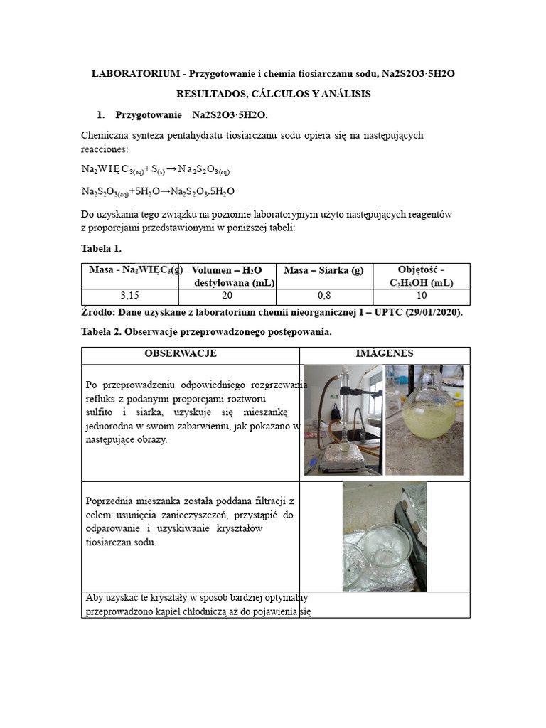 Oryginalne Laboratorium Tiosiarczanu Sodu | PDF