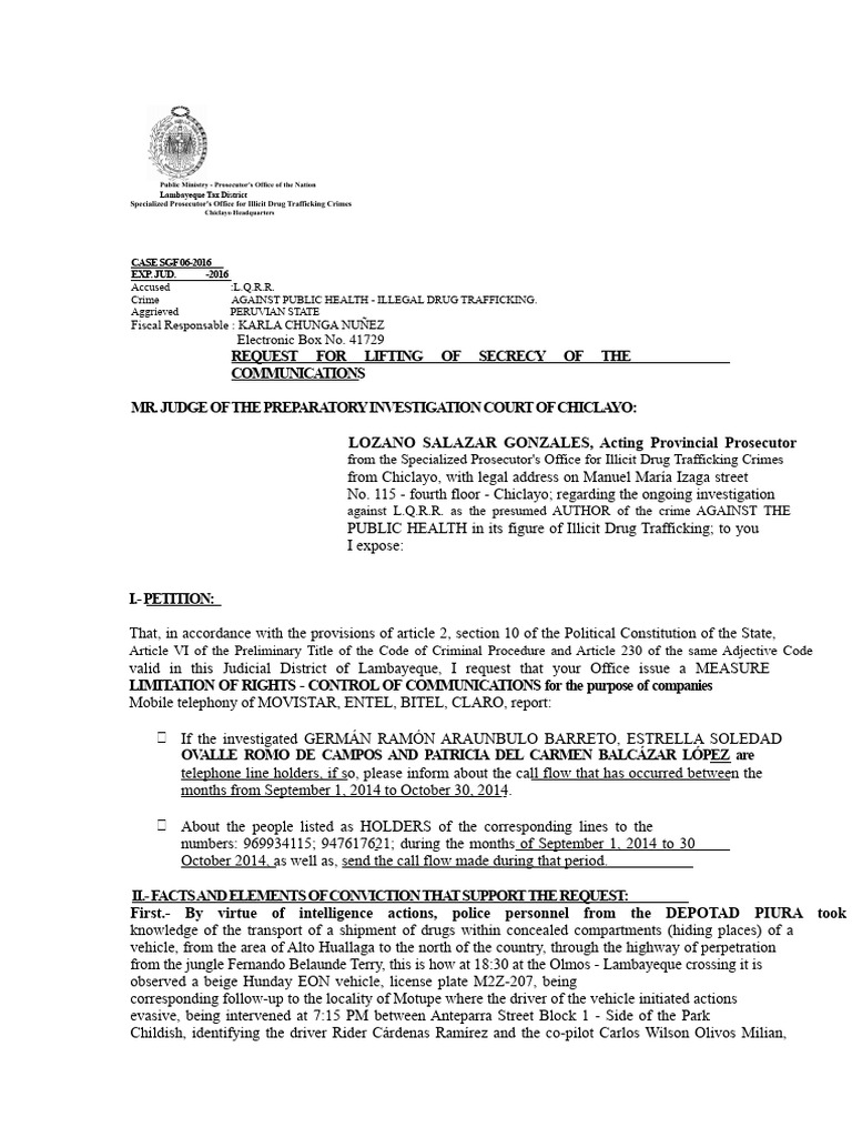 Case 06-2016-Lifting of The Secrecy of Communications | PDF | Criminal ...