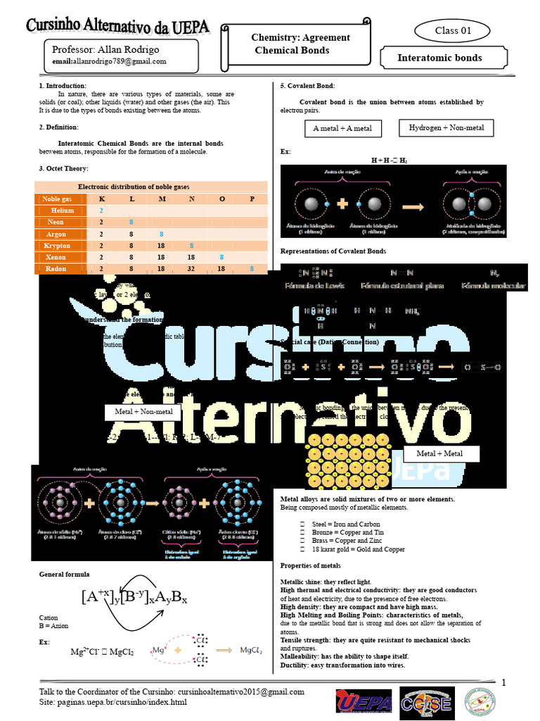 Chemical Bonds | PDF | Chemical Bond | Metals