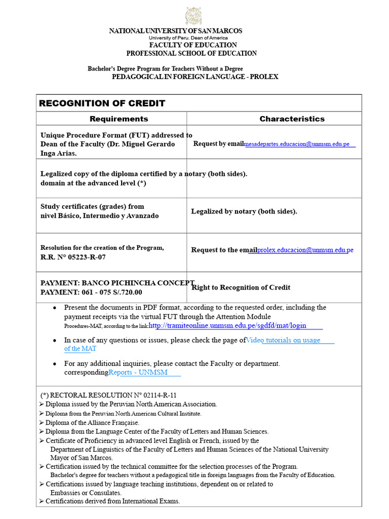 UNMSM Foreign Language Teaching Degree Process | PDF | Thesis