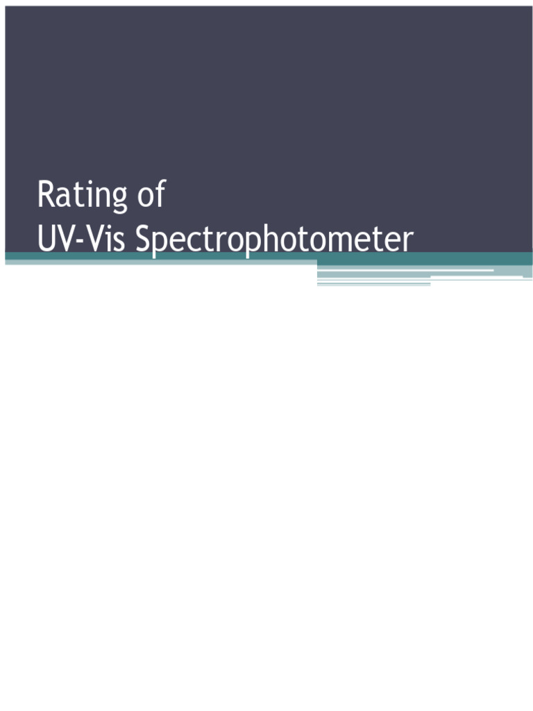 UV-Vis Spectrophotometer Overview | PDF | Ultraviolet–Visible ...