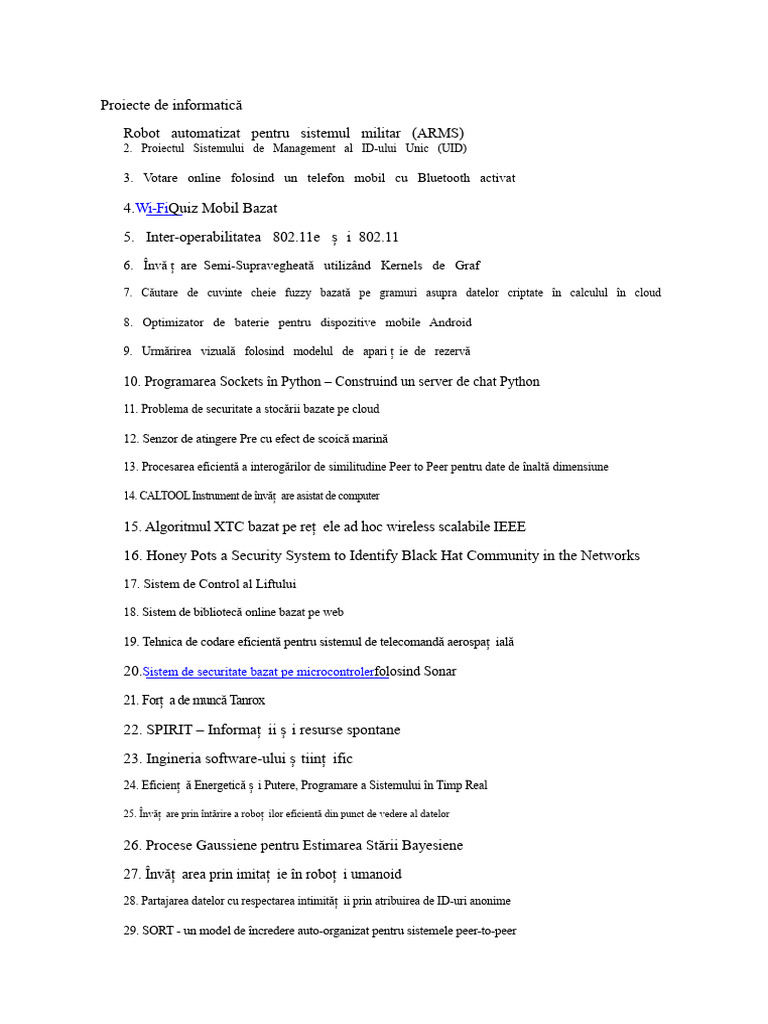 Proiecte de Informatică | PDF