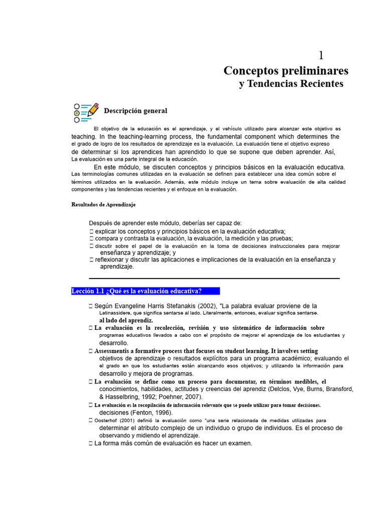 Principios de Evaluación Educativa | PDF | Evaluación | Aprendizaje