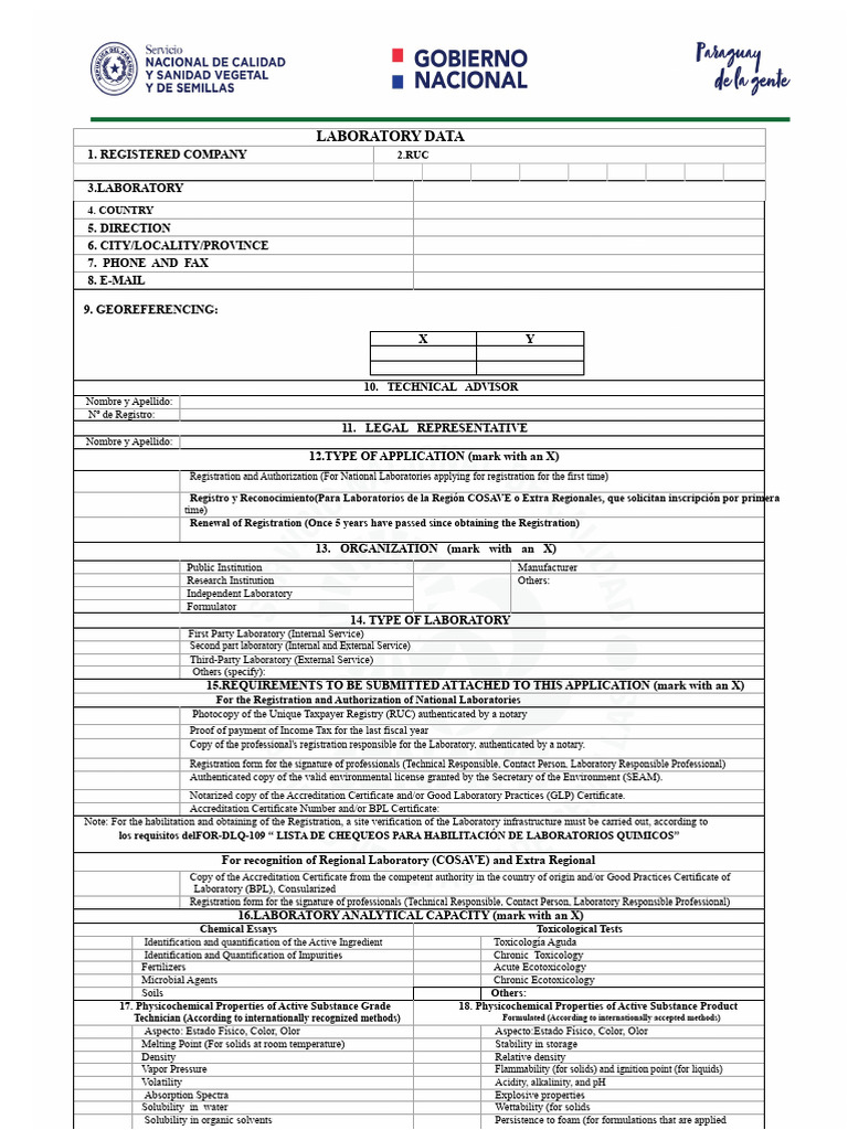 Laboratory Registration Application Guide | PDF | Solubility | Water