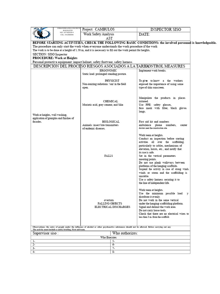 AST work at heights hanging scaffolding.docx | PDF | Personal ...