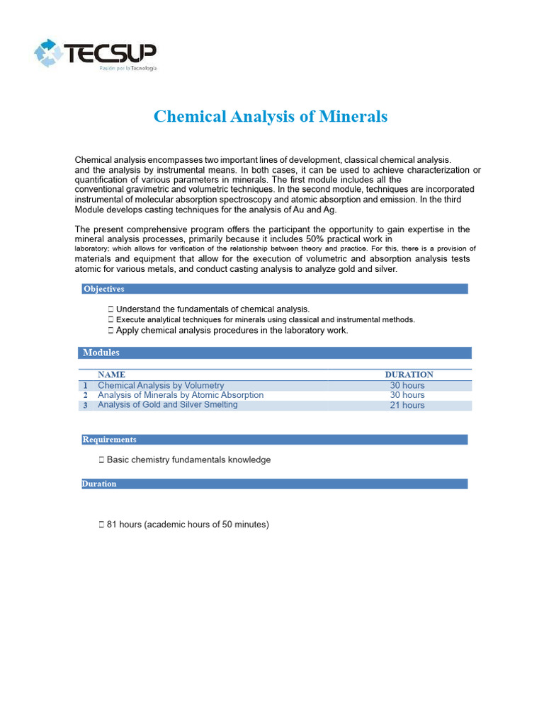 Mineral Chemical Analysis Techniques | PDF | Analytical Chemistry ...