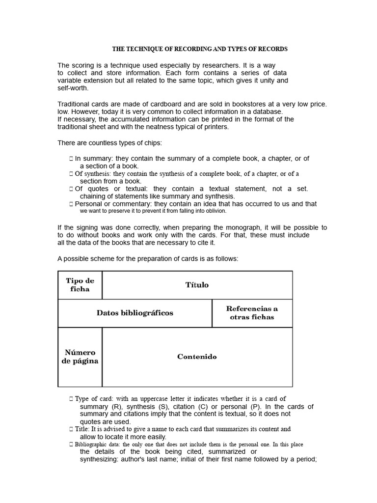 Recording Techniques and Record Types | PDF | Bibliography | Books