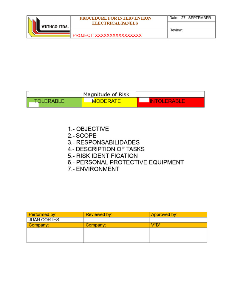 Electrical Panel Intervention Procedure | PDF | Insulator (Electricity ...