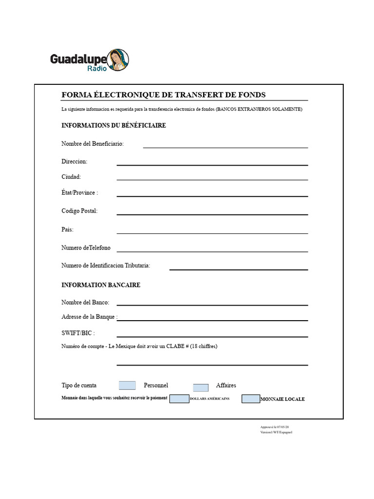Formulaire de Transfert de Fonds Électronique | PDF