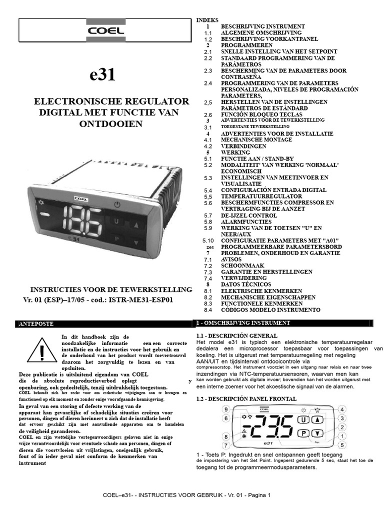 Technisch Blad E31.pdf Gecomprimeerd | PDF
