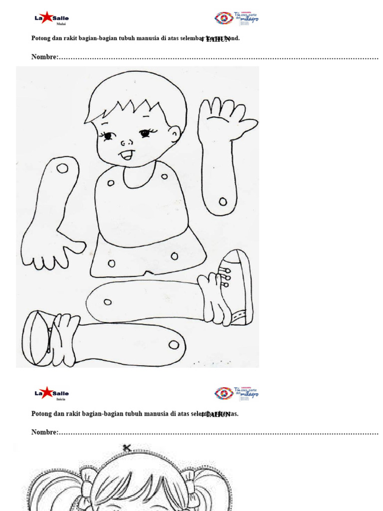 Rakit Bagian Tubuh Manusia untuk Anak 4 Tahun | PDF