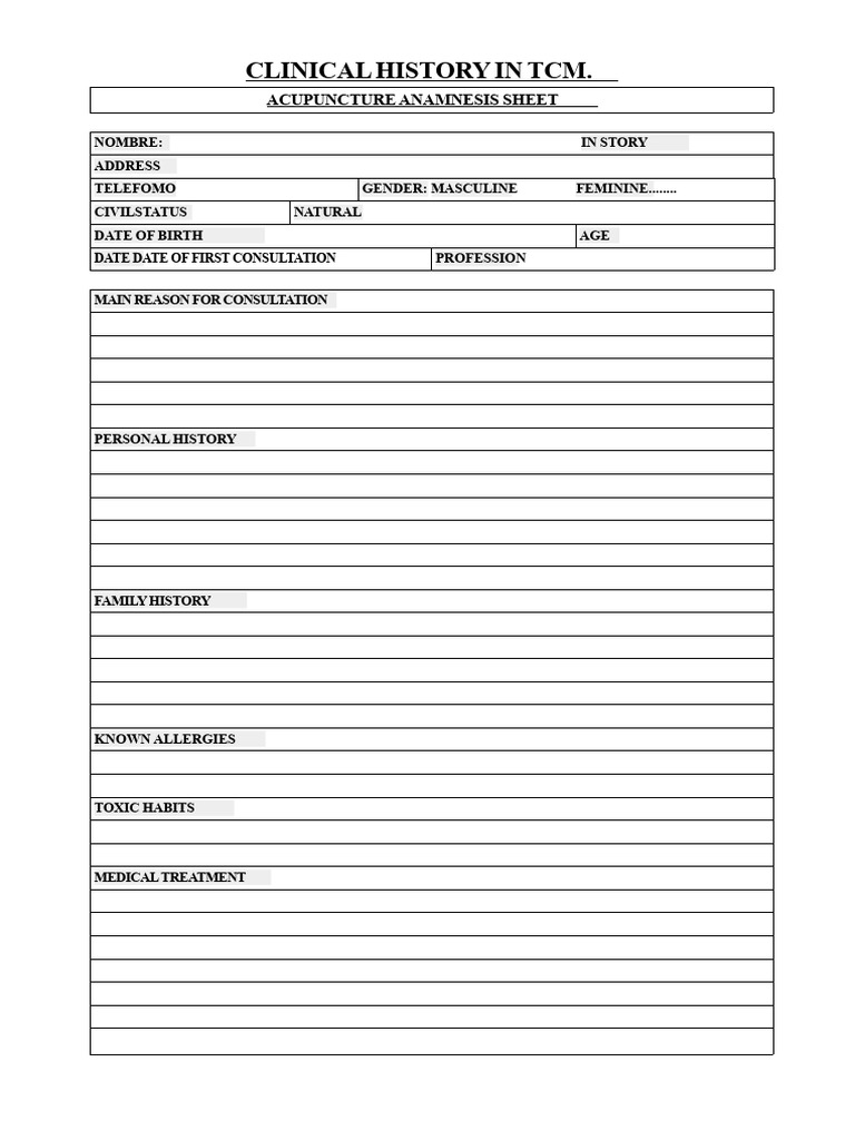 MTC History | PDF | Pain | Diseases And Disorders