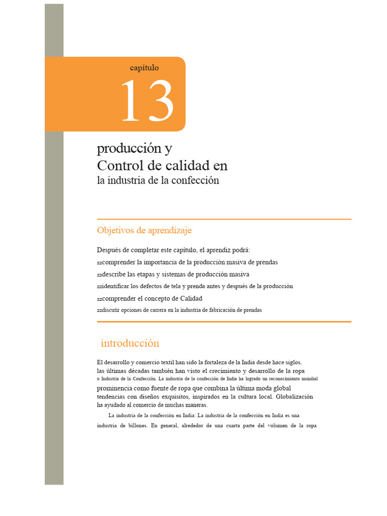 Producción y Control de Calidad en La Industria de La Confección | PDF ...