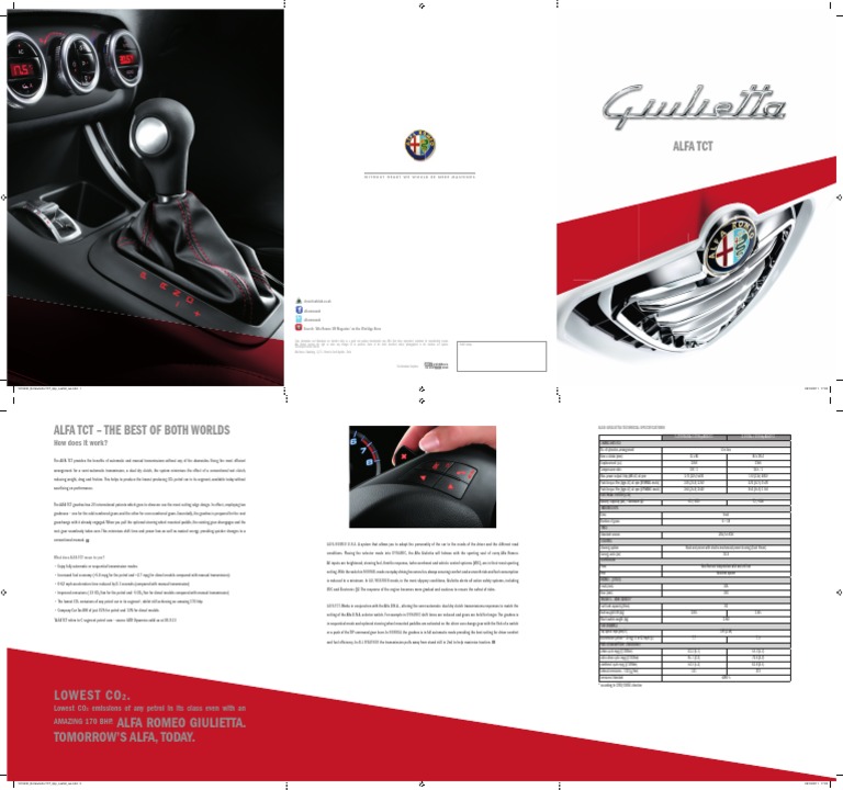 Giulietta ALFA TCTNovember 2011 PDF Manual Transmission Fuel