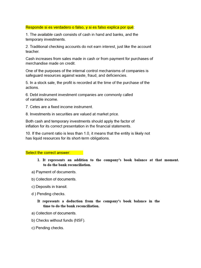 Practice | PDF | Banks | Expense