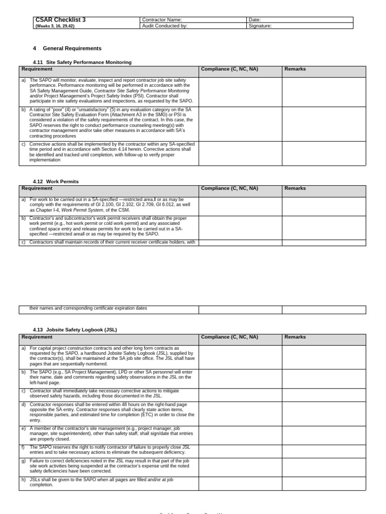 CSAR Safety Compliance Checklist | PDF | Bus | Seat Belt