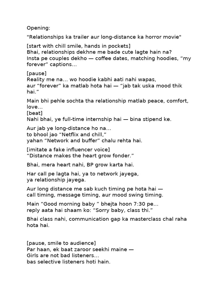 Smarak Padhi's Comedy Script | PDF