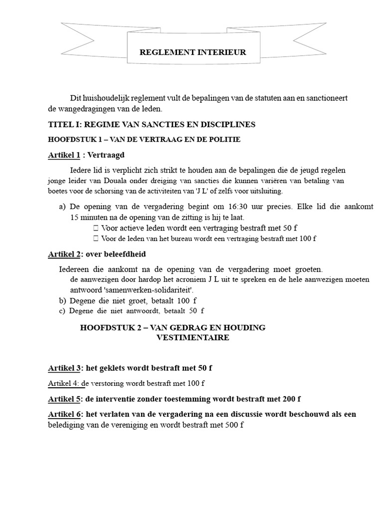 Interne Reglement | PDF