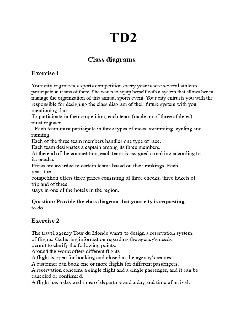 Class Diagrams: Exercise 1 | PDF