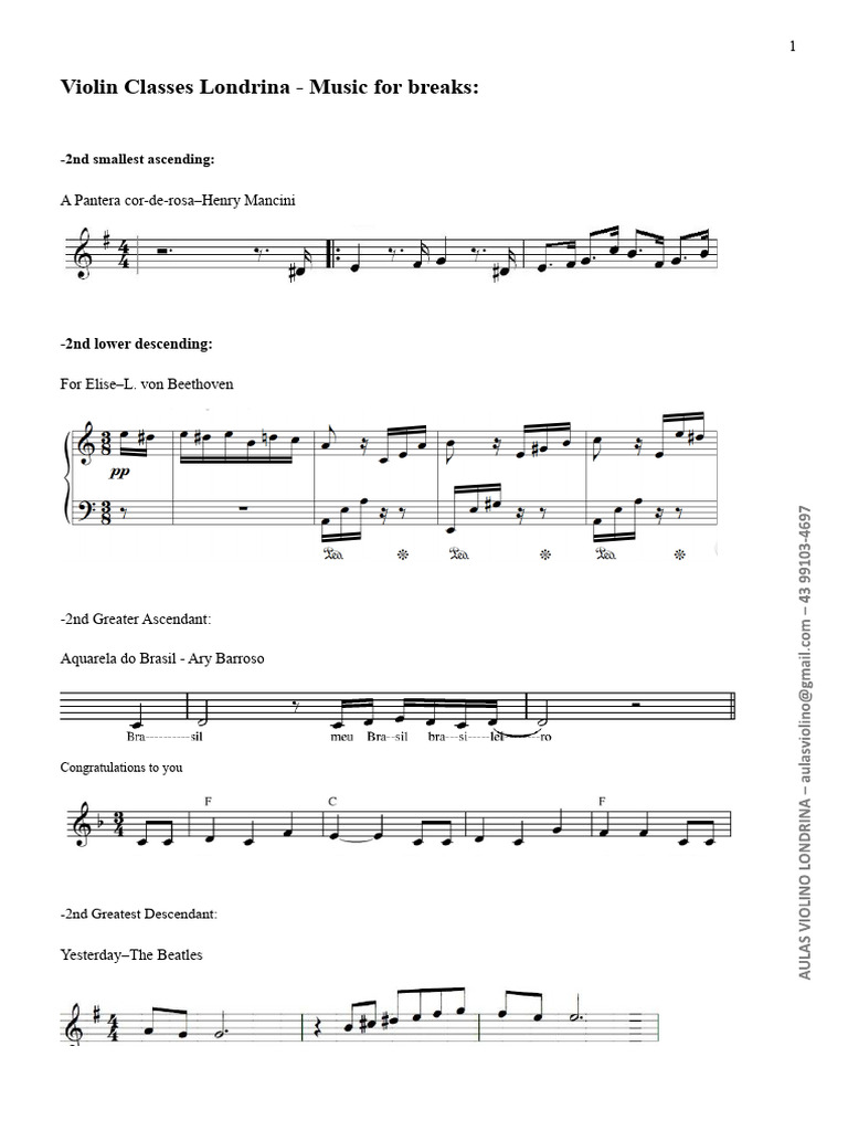 Songs For Breaks - Song Excerpts - Students Corrected | PDF