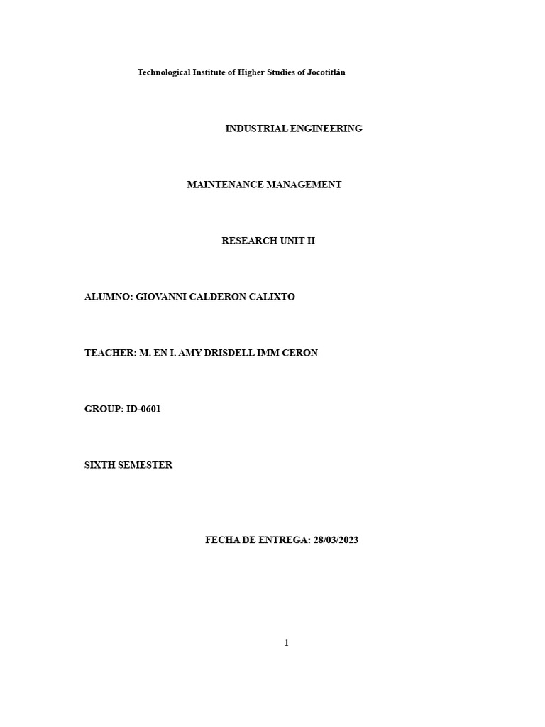 Industrial Maintenance Management Overview | PDF | Reliability Engineering