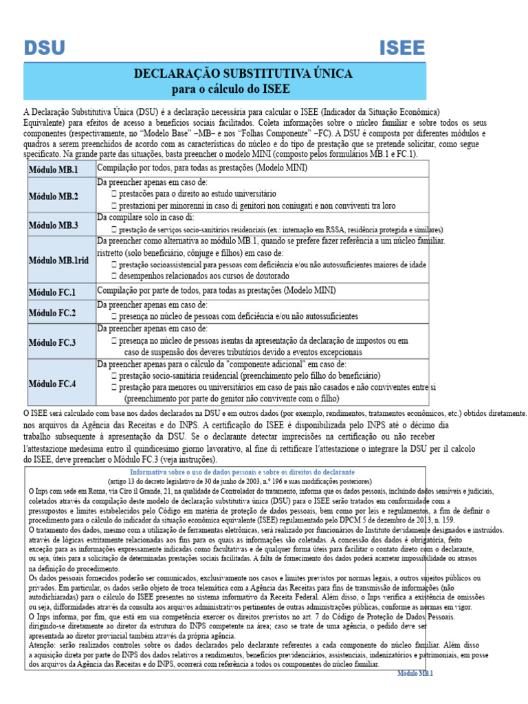 Guia Completo da DSU para Cálculo do ISEE | PDF | Kernel (sistema ...