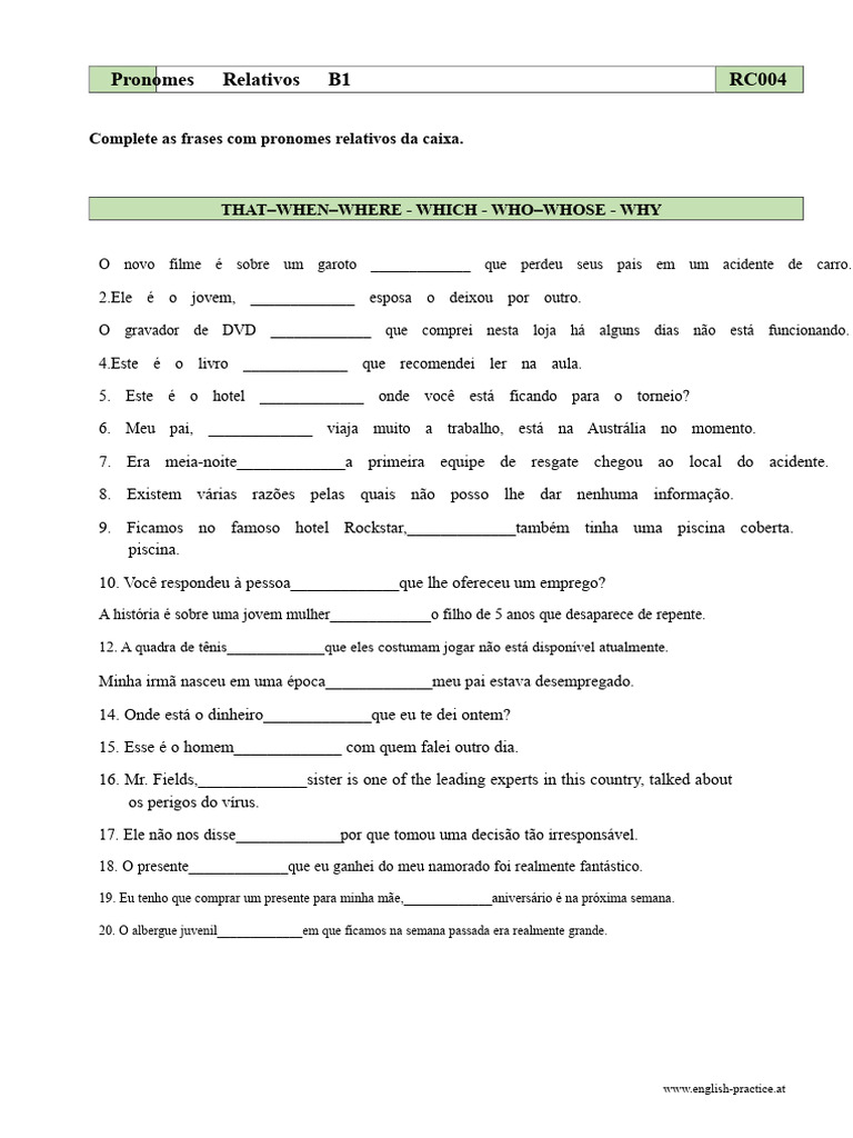Rc004 Pronomes Relativos | PDF