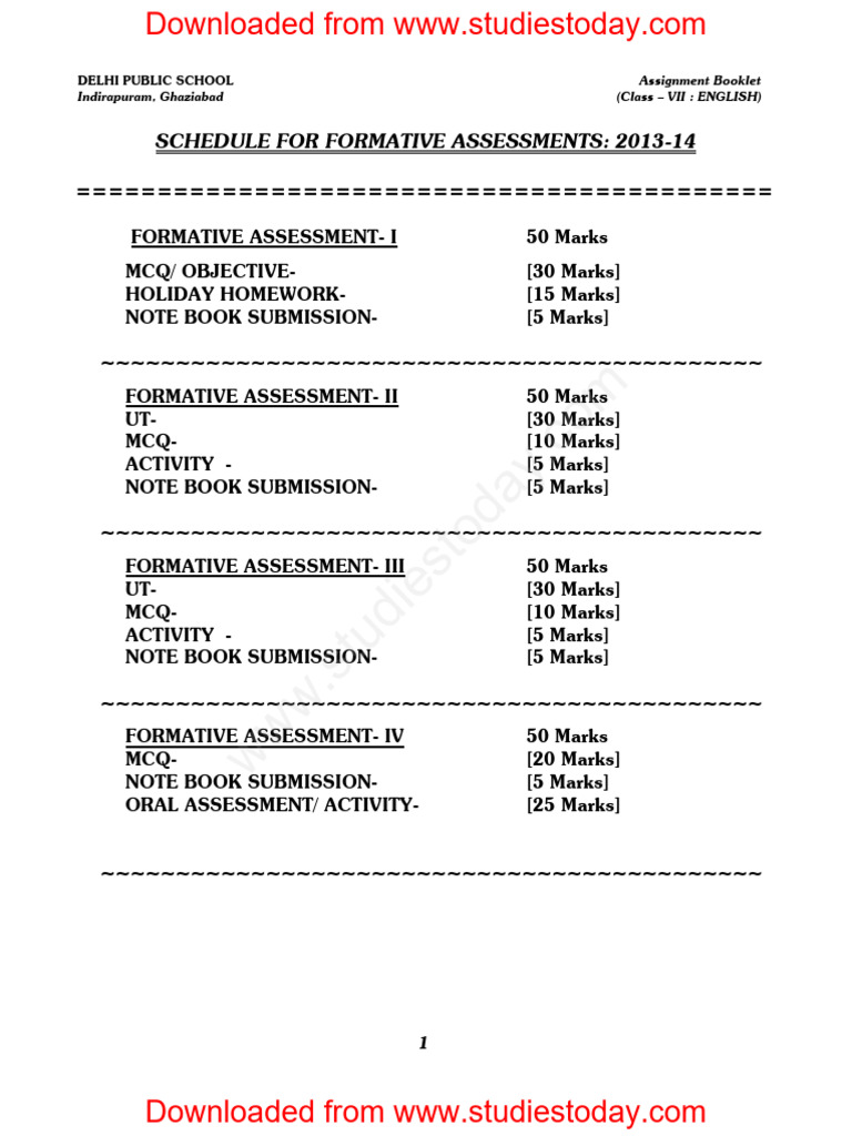CBSE Class 7 English Collection of Assignments For 2014 | PDF | Reading ...