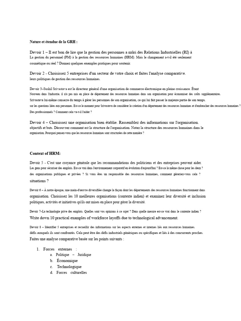 Évolution et défis de la GRH moderne | PDF | Gestion des ressources ...