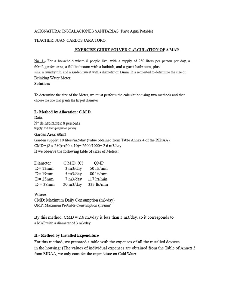 Drinking Water Meter Sizing Guide | PDF