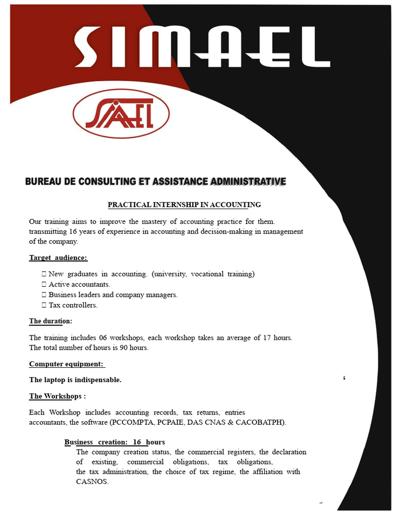 Accounting Internship Training Program | PDF | Payroll | Taxes